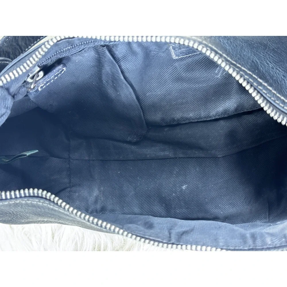 Vintage Lauren Ralph Lauren Black Leather Hobo Chain Bag Y2K Shoulder Purse